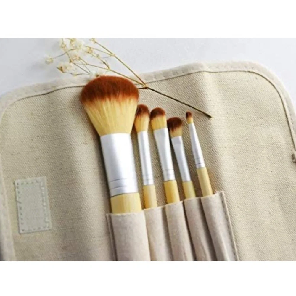 Cala Naturale New Travel Bamboo 5 Piece Brush Set NWT